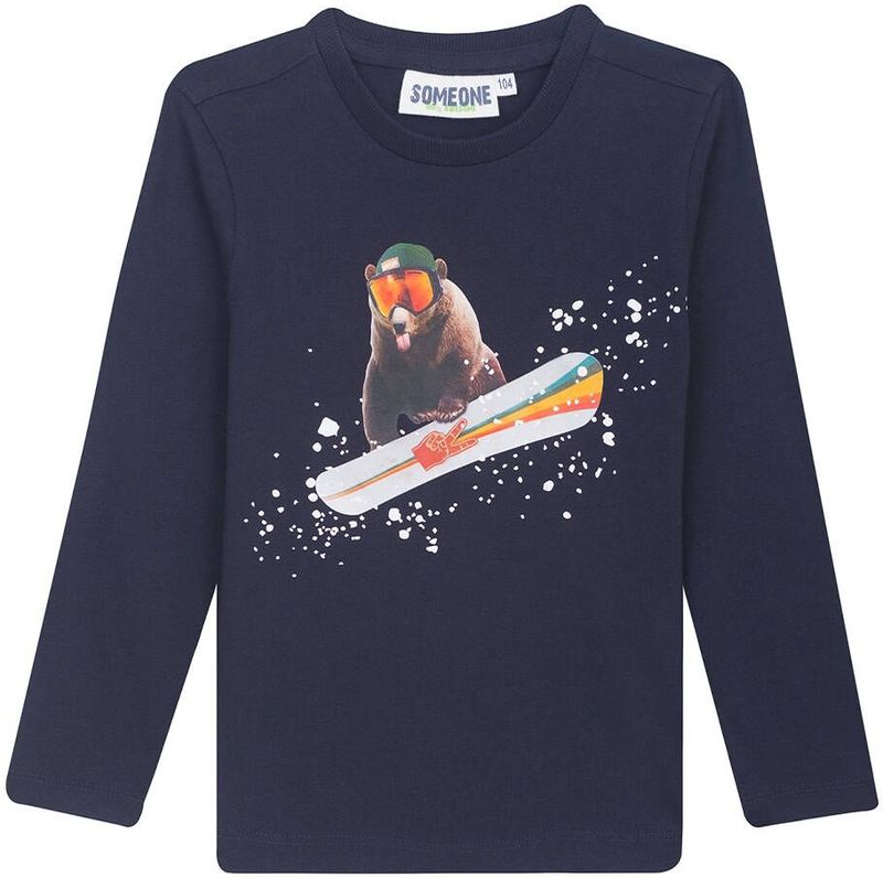 Someone - T-shirt lange mouw - Donker Blauw - SB03.252.58350