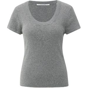 YAYA Top korte mouw 01-000483-508 Midden grijs