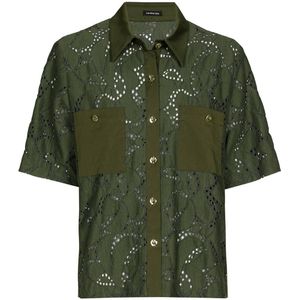 Caroline Biss Blouse korte mouw 1650 Donker groen