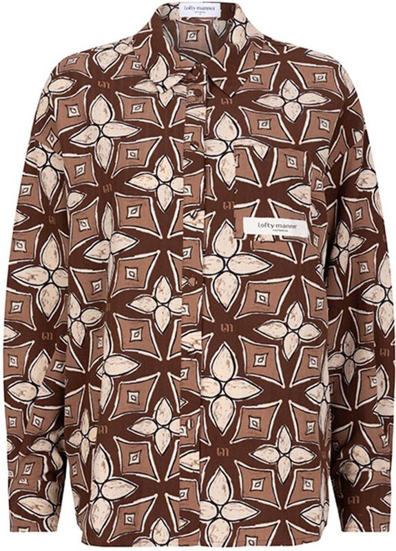 Lofty Manner - Aya Blouse - Bruin - Dames - Lange Mouwen - Polyester