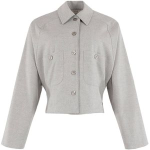 Moscow - Blouse lange mouw - Licht grijs - 99-01-busy