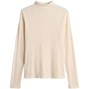 OPUS - T-Shirt Suhanna - Beige - Korte Mouwen