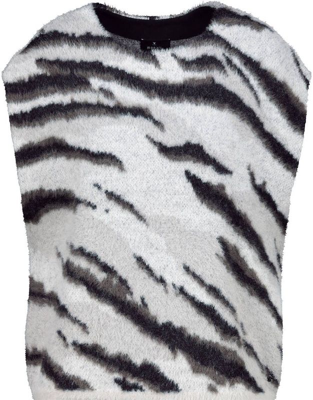 Monari - Trui 808913 - Zwart-wit Gestreept - Damestrui