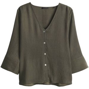 Opus - Blouse - Olijfgroen - 3/4 Mouwen