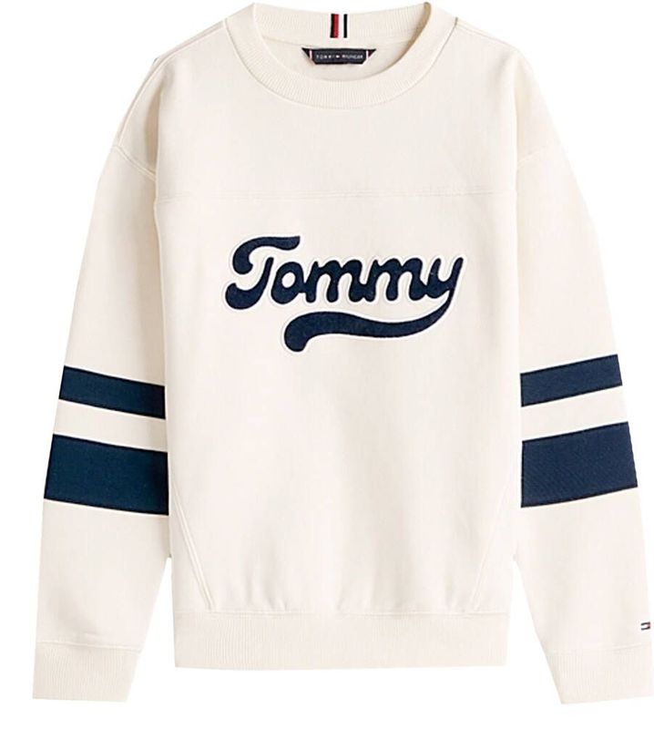 TOMMY HILFIGER - Varsity - Trui - Lichtbeige / Zwart
