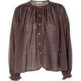 JcSophie - Blouse lange mouw - Donker bruin - J1014