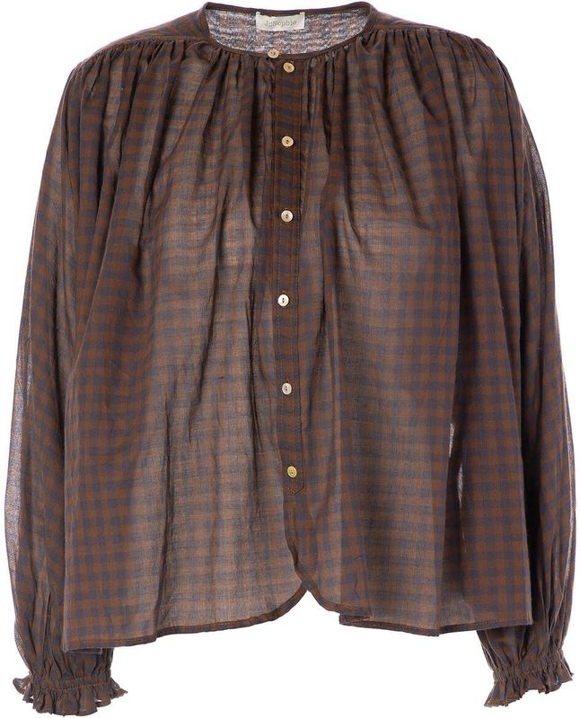 JcSophie - Blouse lange mouw - Donker bruin - J1014