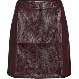 Co'Couture - PosyCC Skirt - Korte Rok - Diep Bordeauxrood - Vegan Leather
