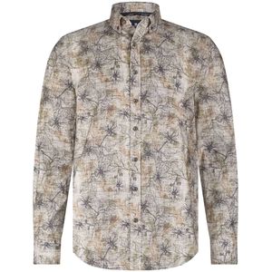 State of Art - Casual Overhemd - Bruin - Lange Mouwen - Katoen-Polyester Blend