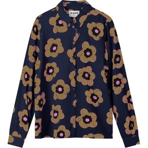 Pom Amsterdam - Blouse lange mouw - Donker blauw - SP9256