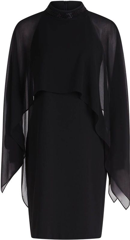 Vera Mont - Cocktailjurk - Zwart - Korte Jurk - Opstaande Kraag