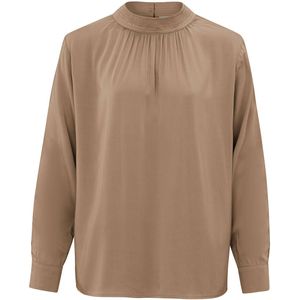 YAYA Top lange mouw 01-701251-410 Donker bruin