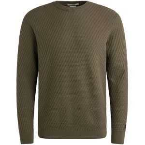 Cast Iron - Pullover - Groen - Crewneck Regular Fit - Katoen Stretch