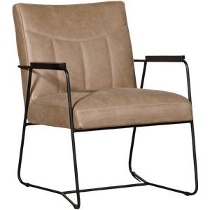 Taupe leren industriële fauteuil Right - Vintage Leer Taupe