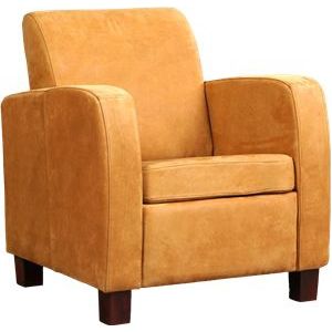 Leren fauteuil Joy - Kenia Leer Cognac - Hout zwart