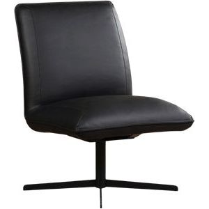 Zwarte leren industriële draaifauteuil Loyal - Rancho Leer Nero (zwart leer)