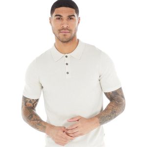 JACK AND JONES Heren Gor Polo's met korte mouwen Ecru