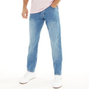 Crosshatch Heren Princed Straight jeans Blauw