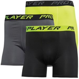 Pro Player Herensport Boxers Driepack Zwart/Geel/Grijs