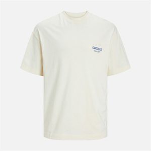 JACK & JONES Heren Santorini Back T-shirts Ecru