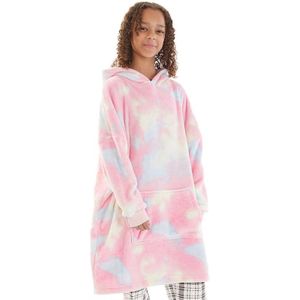 Threadgirls Meisjes Molly Oversized Deken Hoodie Roze Multi