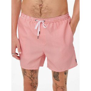 ONLY & SONS Heren Ted Zwemshorts Roze Oranje