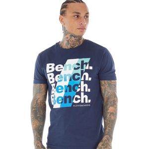 Bench Heren Nozomi T-shirts Blauw