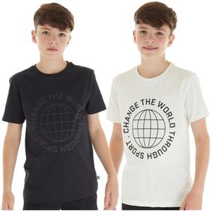 Hummel Jongens Hmlglobal T-shirts met korte mouwen, 2-pack Caviar/Marshmallow