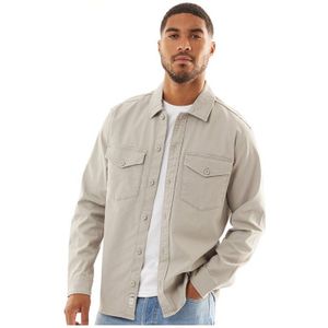 JACK AND JONES Heren Dave Stretch Overshirt Geestgrijs