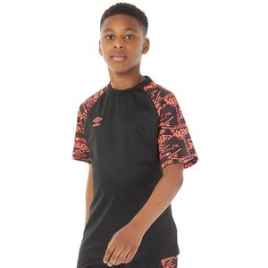 Umbro Trainingshirt Jongens Alliance Graphic Zwart/Vurig Koraal