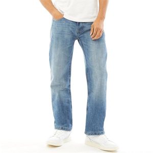 Crosshatch Heren New Baltimore Straight jeans Denim Blauw