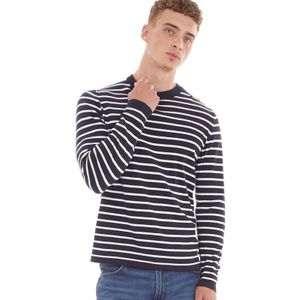 Nielsen Svane Herensweater Oscar Classic Ronde Hals Navy/Off White