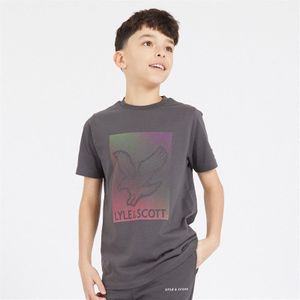 Lyle And Scott T-shirt Jongens met gestippeld adelaarmotief W635 gunmetal