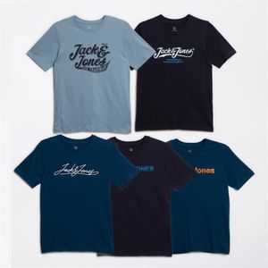 JACK AND JONES Jongens T-shirts Blauw Multi 5-pack