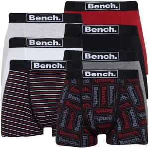 Bench Heren Nallum Set van 7 Boxers Zwart AOP/Zwart/Donkerrood/Strepen/Antraciet Melange/Grijs Melange/Wit