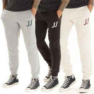 JACK AND JONES Heren Jude Joggingbroek Driepack Licht Grijs Melange/Zwart/Maanstraal