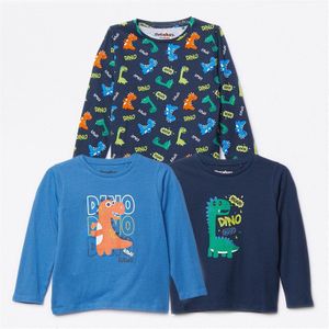 Threadboys Jongens Infant Dinosaur T-shirts met lange mouwen Meerkleurig