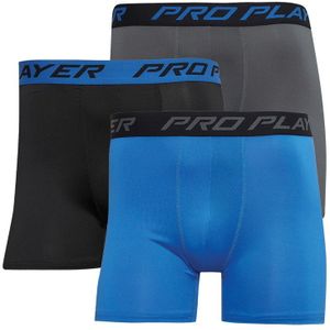 Pro Player Heren Performance Boxers Driepack Zwart/Blauw/Grijs