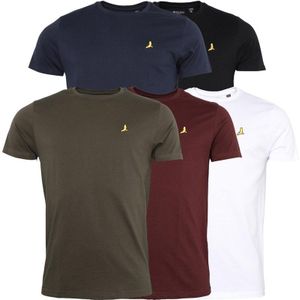 Brave Soul Herenshirts Russel Vijf Pack Zwart/Wit/Marine/Khaki/Bordeaux