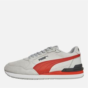 Puma Herenschoenen ST Runner V4 Suède Grijs/Rood/Lichtgrijs