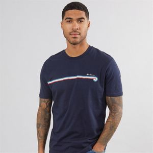 Ben Sherman T-shirt met strepen Heren Donkerblauw