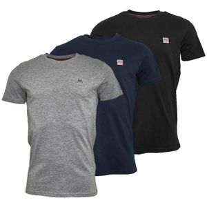 Vinson Herenshirt Massimo Drie-Pack Tap Shoe/Grijs Mel/Donker Sap