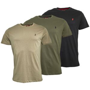 MCS T-shirts Heren Ohio Drie Pack Tapshoe/Beetle/Laureloak