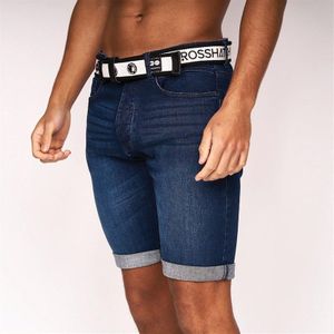 Crosshatch Heren Reesr Denim shorts Donker Wash