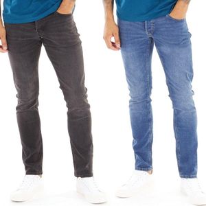 JACK AND JONES Heren Glenn Sq354/327 Jeans Set van 2 Blauw/Zwart