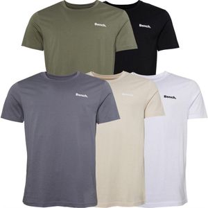 Bench Herenshirts Envoy 5-pack Zwart/Licht Khaki/Wit/Stone/Staalgrijs
