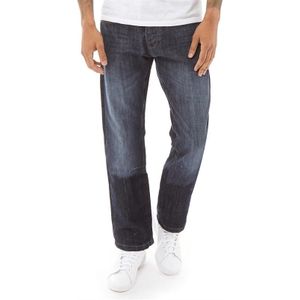 Crosshatch Heren New Baltimore Straight Fit Jeans Donker Wash