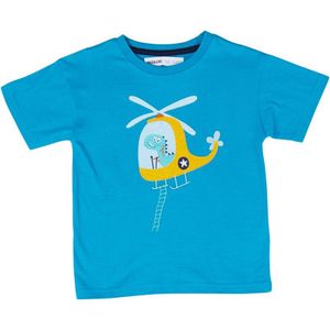 MINOTI Jongens Dinosaur Helicopter T-shirts Blauwgroen