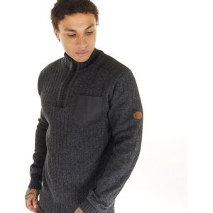 Bench Heren Opush 1/4 Zip Trui Antraciet Melange