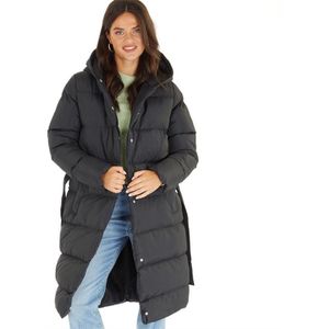 Brave Soul Dames Vine Maxi Puffer Jas Zwart